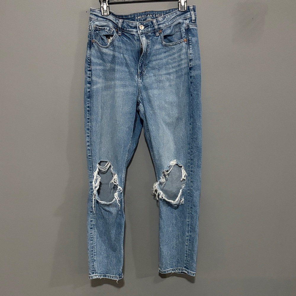 American Eagle Outfitters Strigid Blue Ripped Jeans